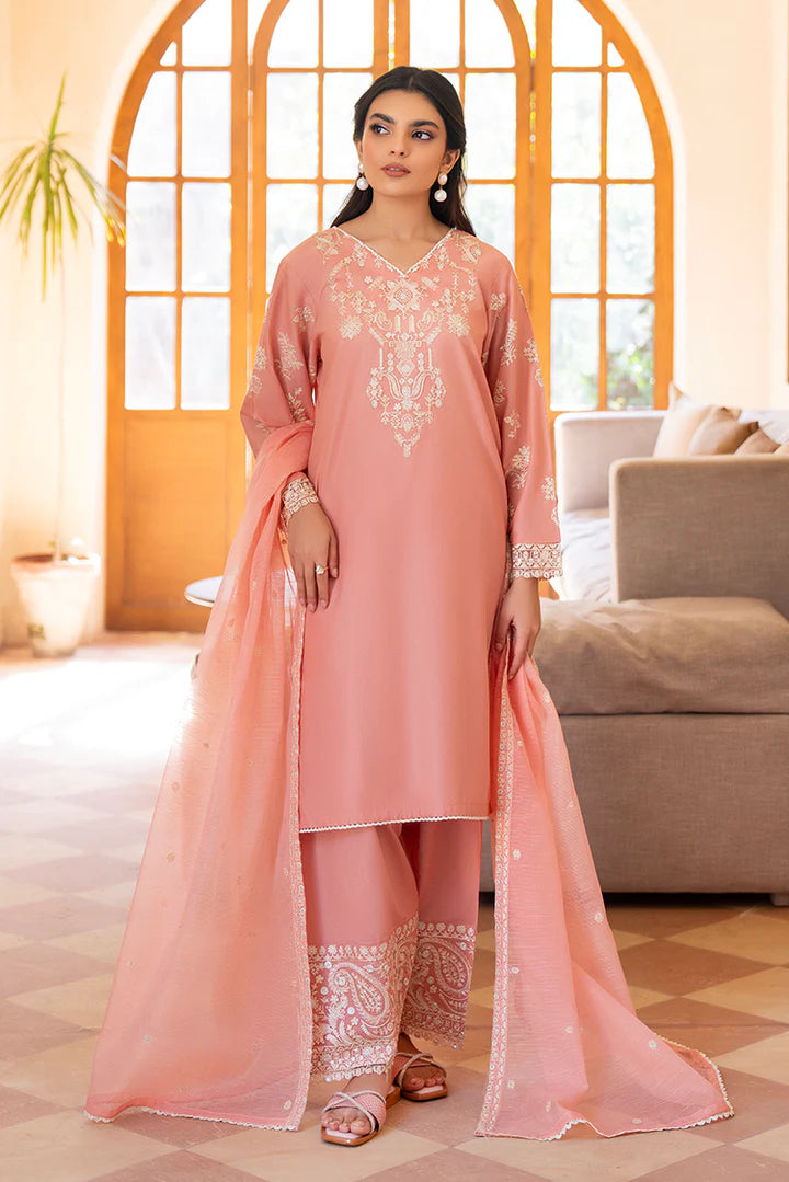 3-PC Stitched Embroidered Suit